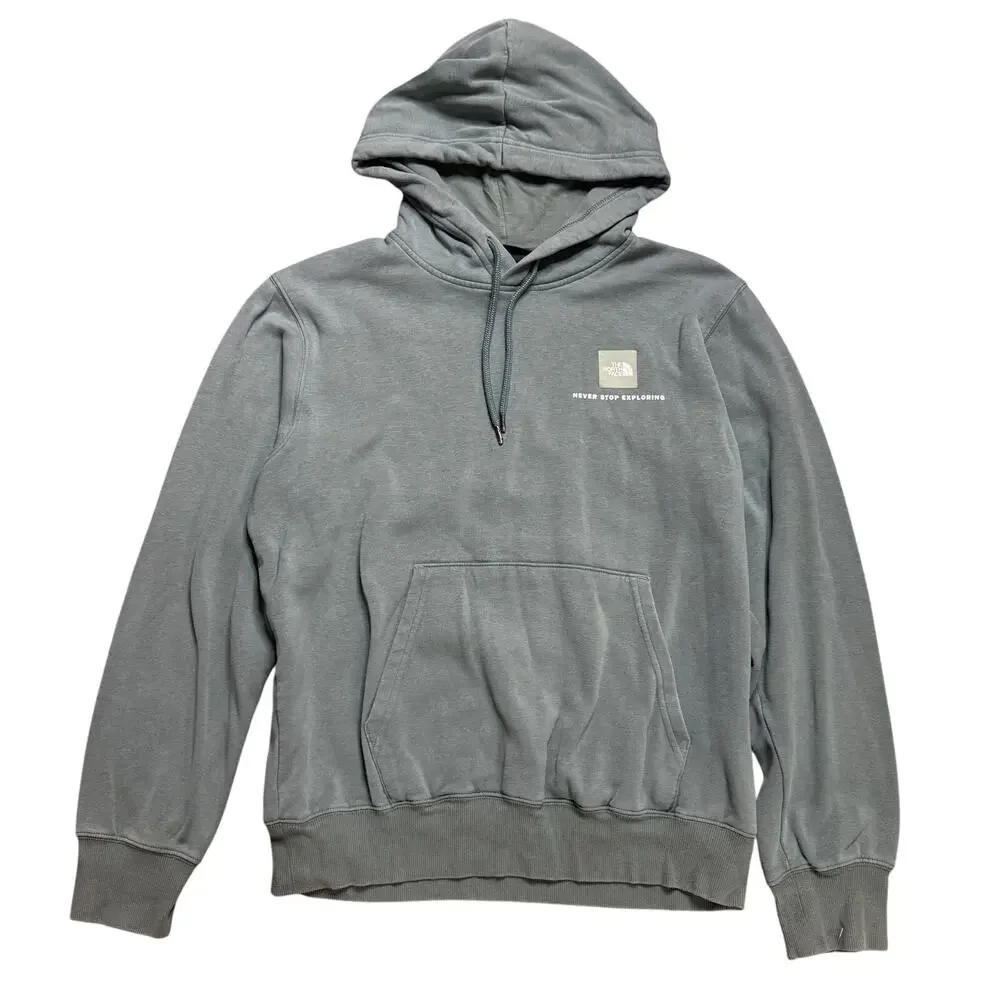 The North Face Men's Teal Hoodie 'Never Stop Exploring' Sweater M Medium Jacket